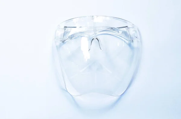 Kunststoff Gesichtsschutz Verwendet Paar Hygienemaske Zum Schutz Von Nase Und — Stockfoto