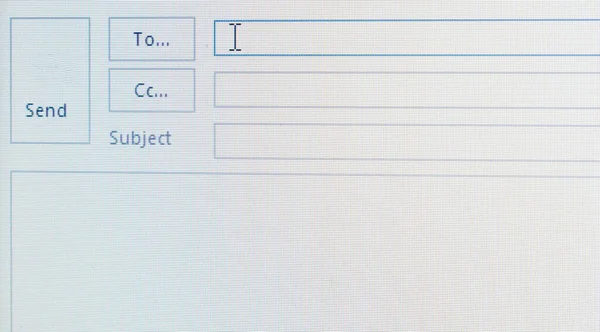 Correio Elétrico Cópia Carbono Com Caixa Assunto Tela Lcd Computador — Fotografia de Stock
