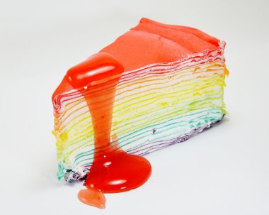 çilek daldırma ile katman krep pasta