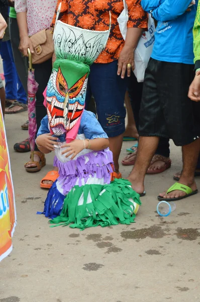 Phi Ta Khon is a type of masked procession celebrated in Thailand — Stock Photo, Image