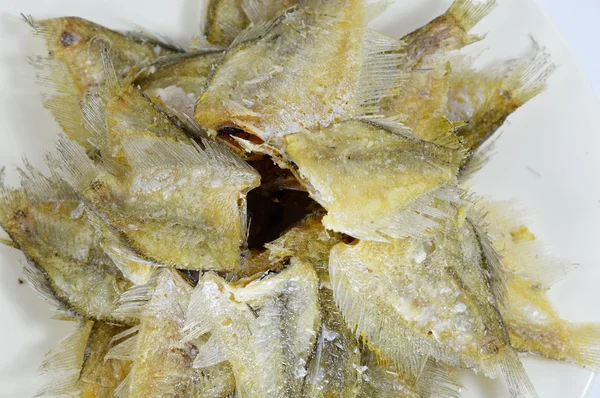 Fired Gourami fish on dish — Stock Photo, Image