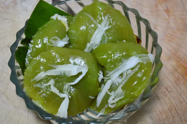 Thai gekookte zoete topping met segment kokos — Stockfoto