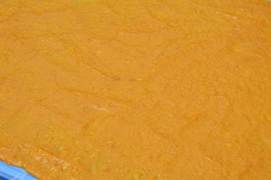 Mango karıştırın karışım plastik plaka üzerinde