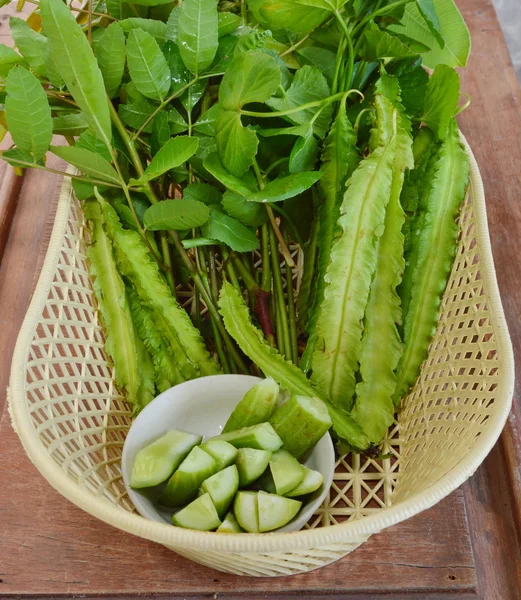 Thai vegetable in basket — Stock Photo, Image