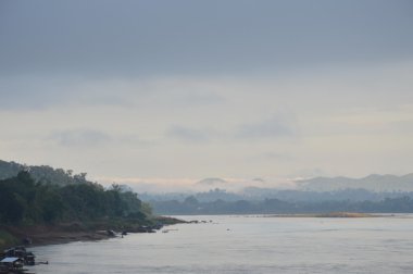 Tayland Sunset'teki Mekong Nehri