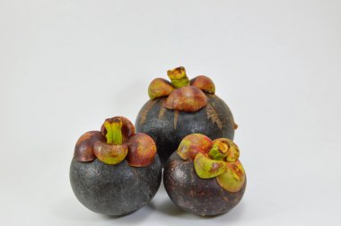 mangosteen beyaz arka plan üzerinde Tay meyve