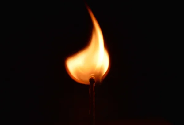 Matchstick light in the dark — Stock Photo, Image