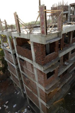 İnşaat halindeki bir binanın Arial manzarası