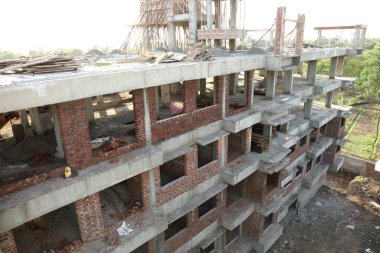 İnşaat halindeki bir binanın Arial manzarası