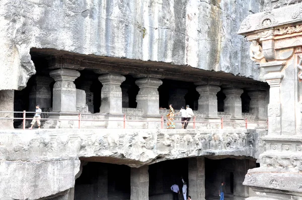 Turisztikai Hely Ismert Ellora Barlangok Aurangabad Maharashtra India — Stock Fotó