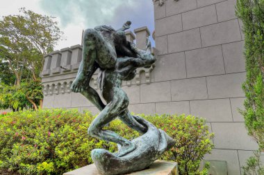 Medellin, Antioquia, Colombia: exterior of museum Museo El Castillo with bronze sculpte made by the sculptor Humberto Tamayo Jaramillo. Latin America cultural landmark. Free use for photographer - community own.