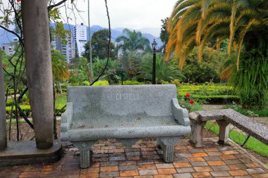 Medellin, Antioquia, Colombia: Beautiful outdoor view of the Park and Garden of gothic Museo El Castillo. Contemporary Parks and Gardens of Latin America with floral ornamentation. Desktop wallpaper. Free use for photographer - community own. 