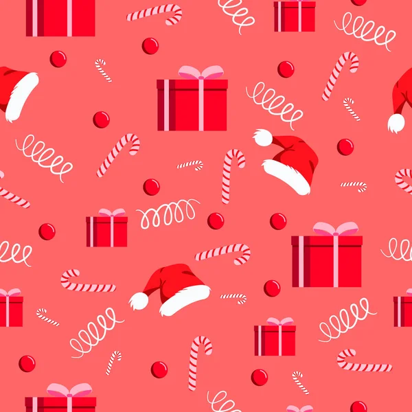Süslü güzel bir Noel deseni. Noel ambalaj kağıdı konsepti.