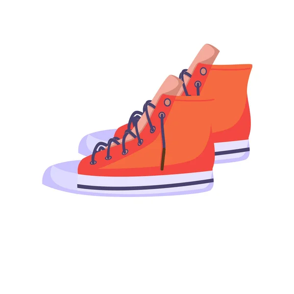 Sneakers of red color on a white background. — Stock Vector