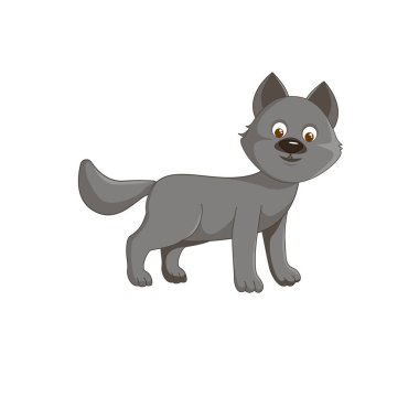  Sevimli gülümseyen kurt dört ayak üstünde duruyor.