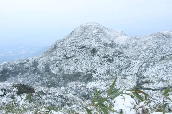 Les Montagnes Lointaines Sont Couvertes Neige — Photo