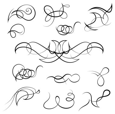 Kaligrafik çizgiler ve tasarım öğeleri