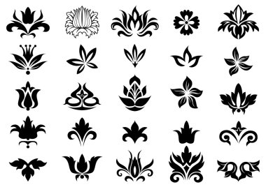 Vintage çiçek öğeleri