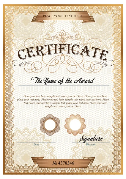 Golden detailed certificate — Stock Vector