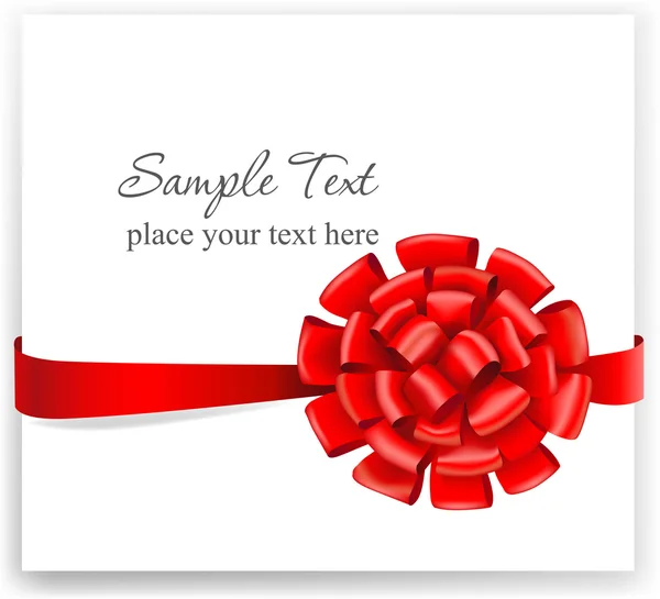 Lazo rojo con cinta — Vector de stock