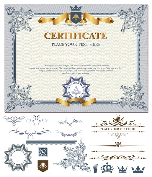 Plantilla de certificado o cupón — Vector de stock