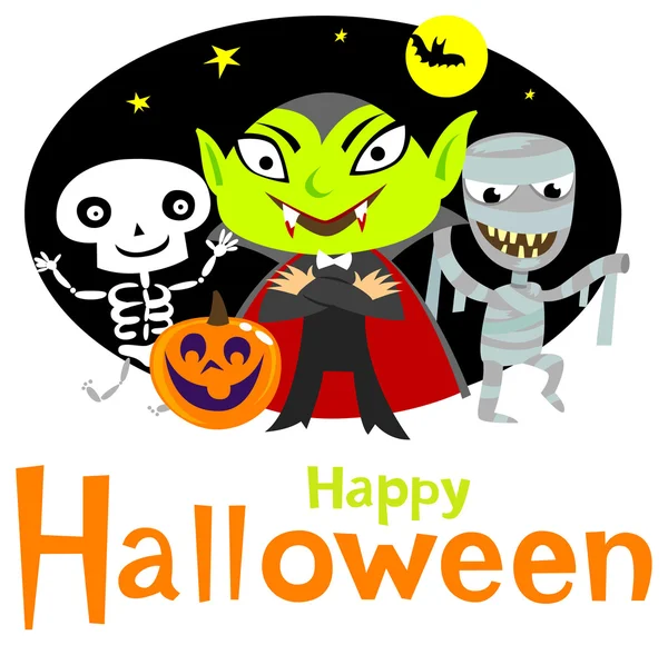 Tarjeta de felicitación Halloween — Vector de stock