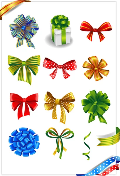 Ensemble de noeuds cadeaux — Image vectorielle