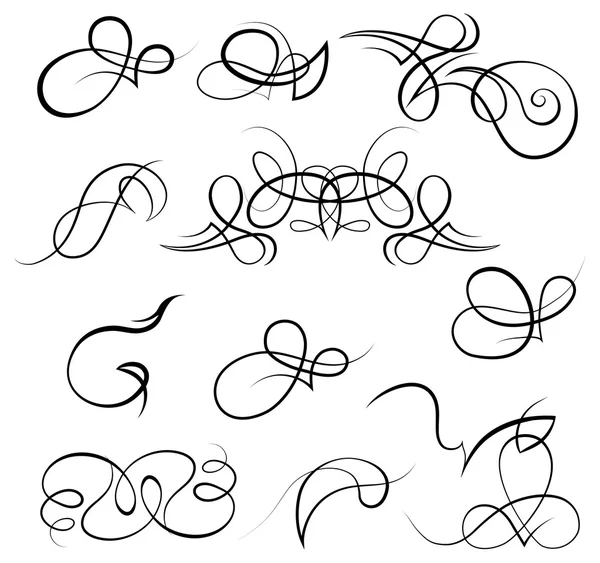 Linee calligrafiche ed elementi di design — Vettoriale Stock