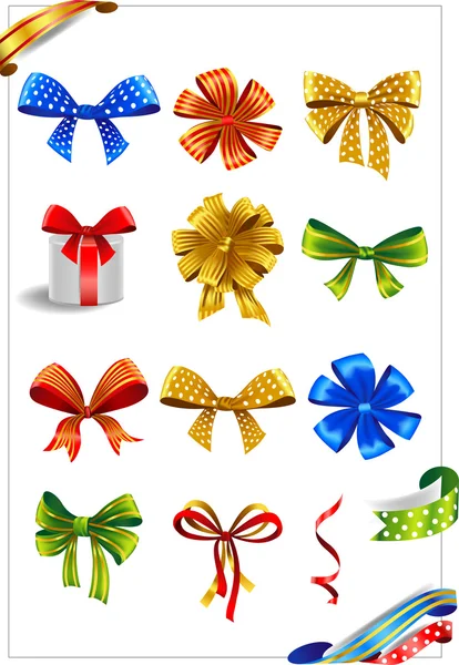 Gift bows set — Stock Vector