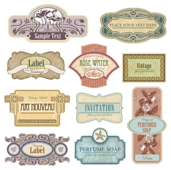 Étiquettes vintage ornées — Image vectorielle