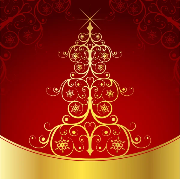 Background with Christmas tree — Stock Vector