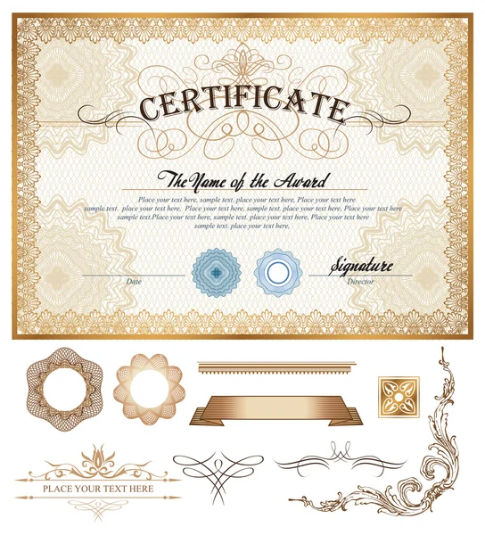 Plantilla de certificado o cupón — Vector de stock