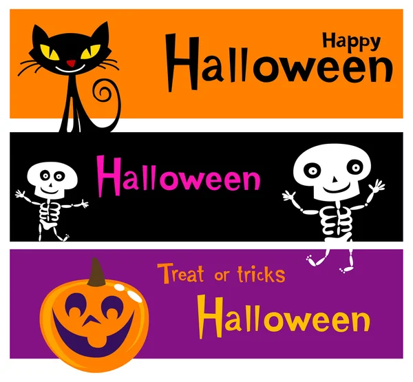 Set de banners de Halloween — Vector de stock