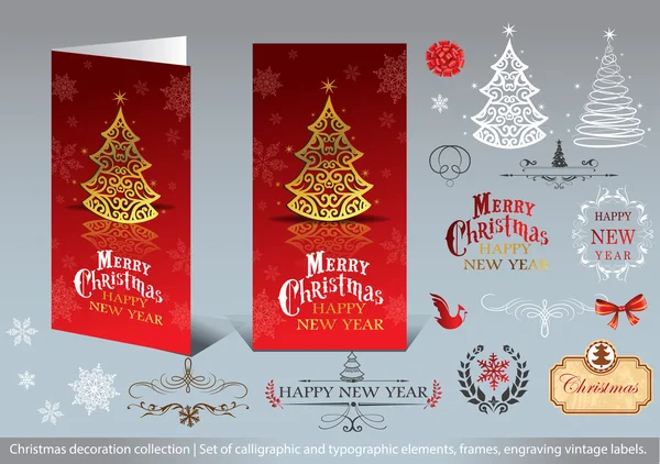 Kerstmis decoratie collectie — Stockvector