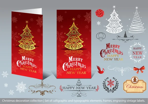 Colección de decoración de Navidad — Vector de stock