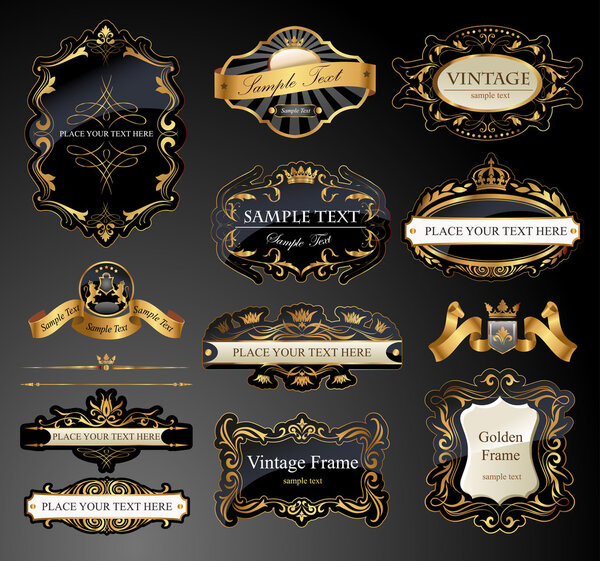 Frames and ornamental labels