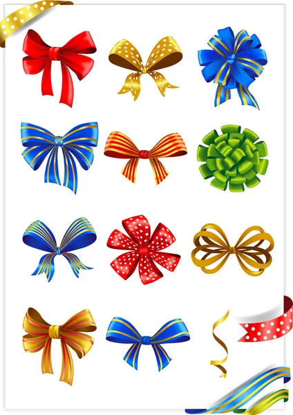 Ensemble de noeuds cadeaux — Image vectorielle