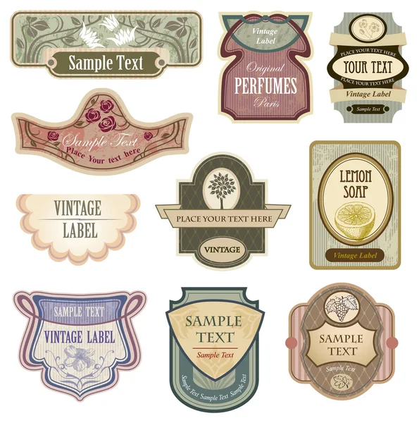 Etichette vintage ornate — Vettoriale Stock