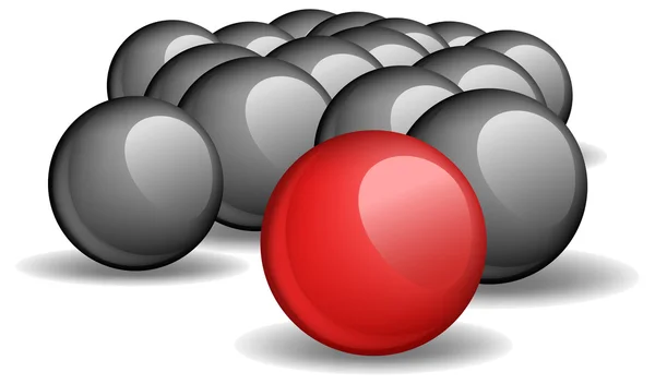 Red unique sphere — Stock Vector