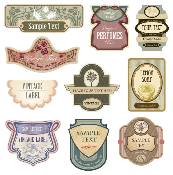 Ornate vintage labels — Stock Vector