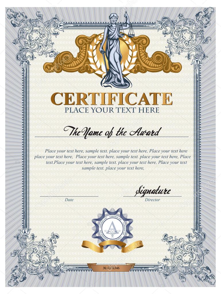 Certificate template with Femida
