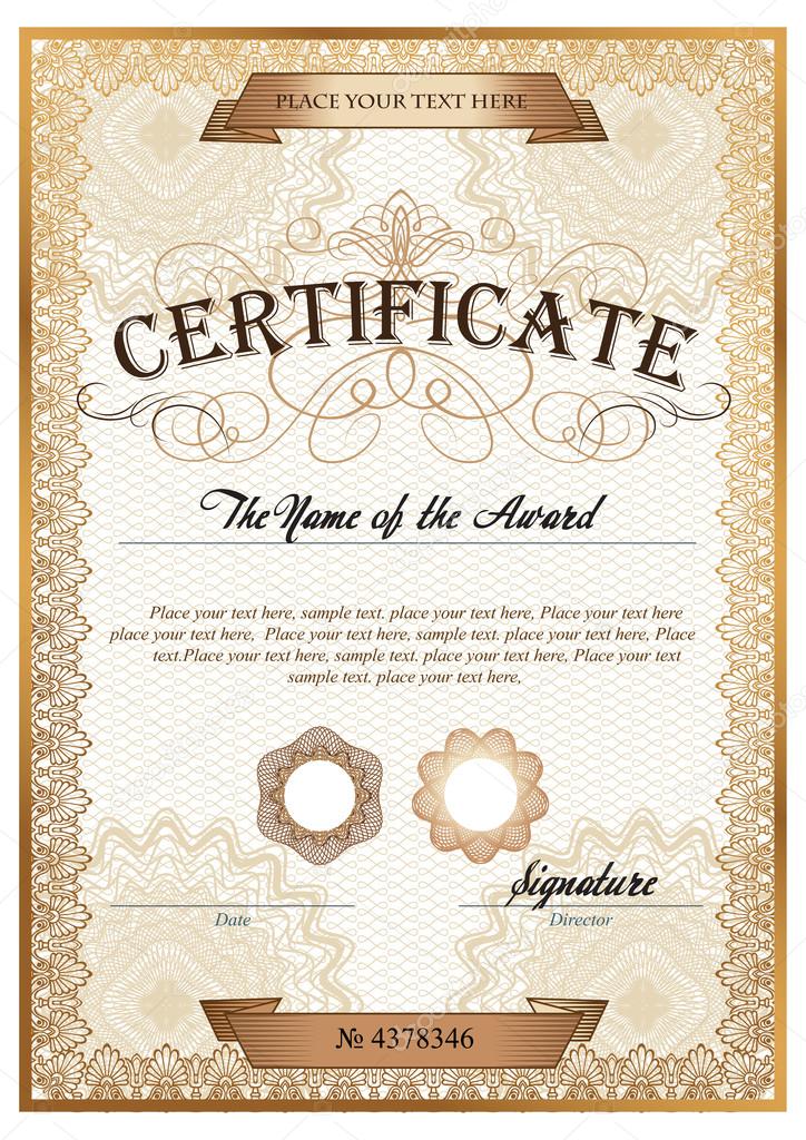 Golden detailed certificate