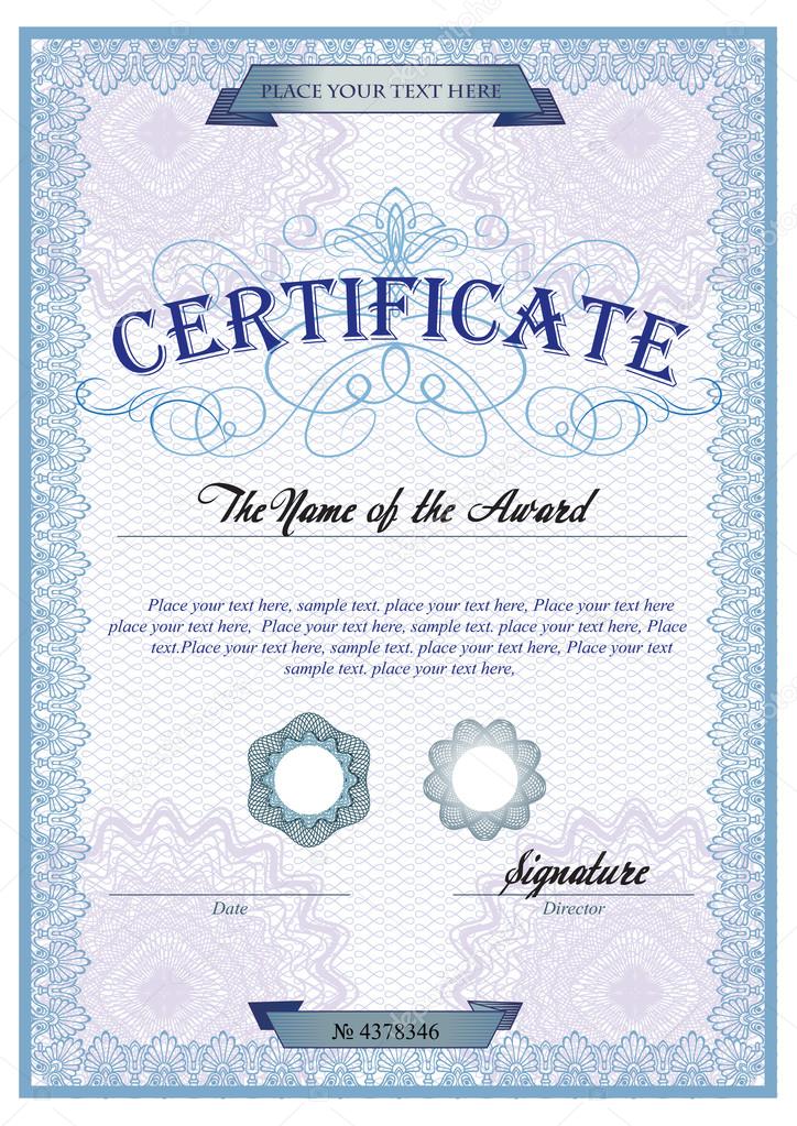 Blue detailed certificate