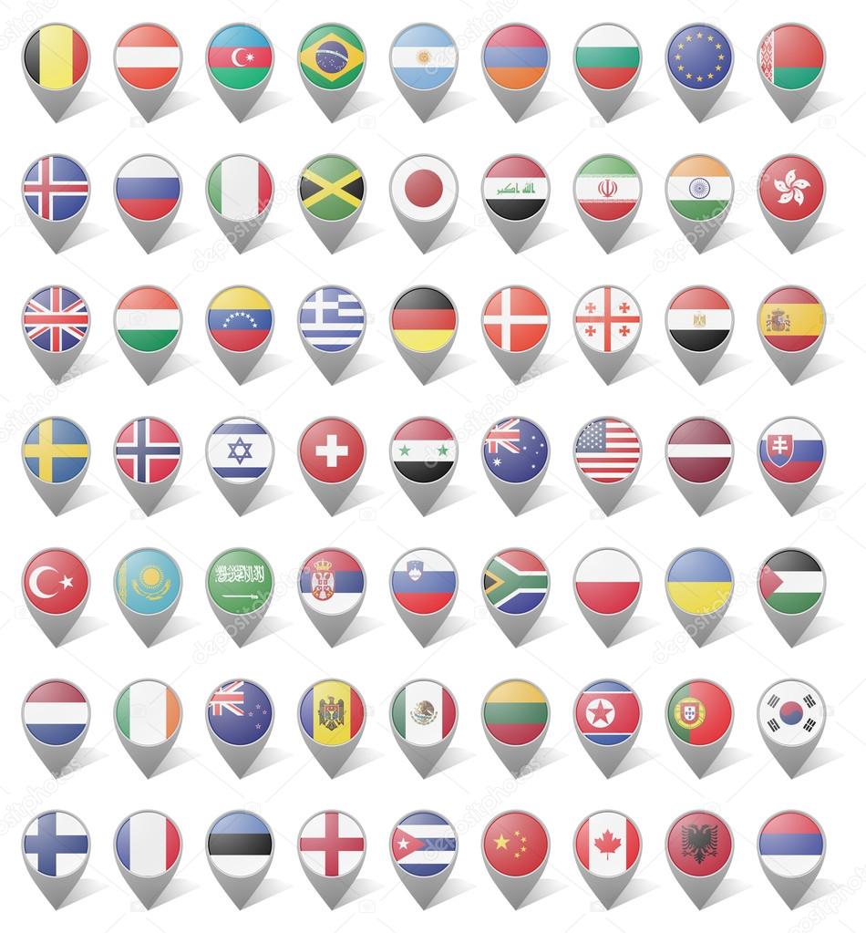 Markers with flags