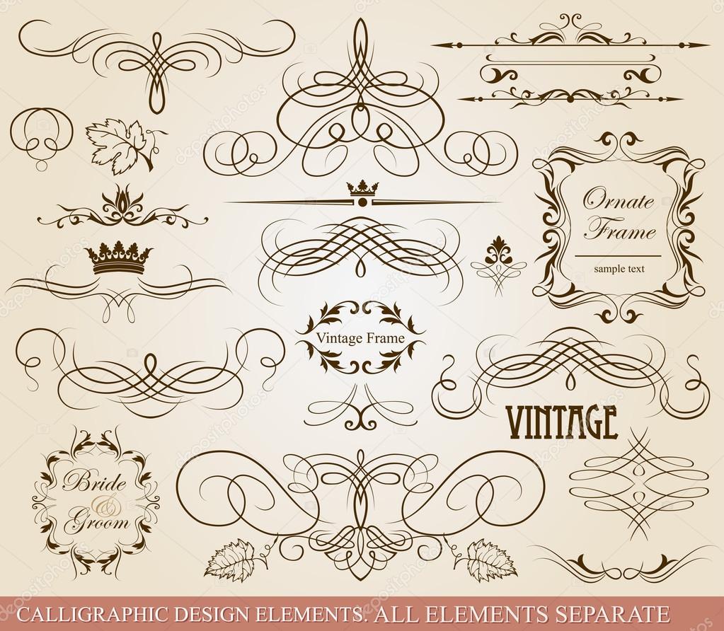 Calligraphic design elements.