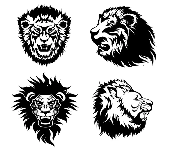 Gruñendo tatuaje de león — Archivo Imágenes Vectoriales