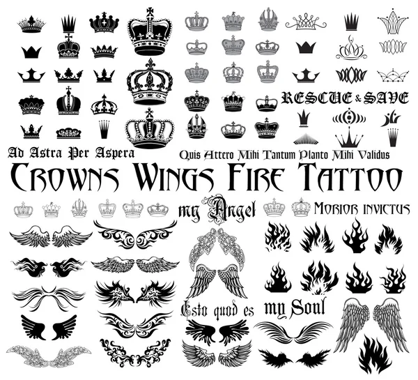 Набор татуировок — стоковый вектор