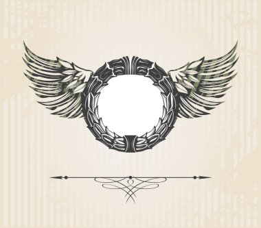 Vintage süslü kalkan