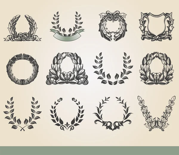 Laurel wreaths. — Stock Vector