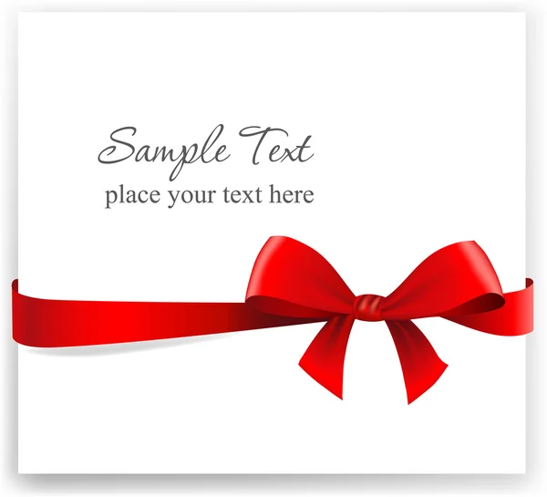 Tarjeta de felicitación con cinta roja . — Archivo Imágenes Vectoriales